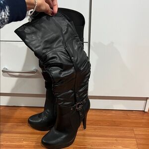 G by Guess Black Over the Knee Boots
